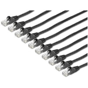 CAT6 Ethernet Cable - 10 Pack - ETL Verified - Black CAT6 Patch Cord - Snagless RJ45 Connectors - 24 AWG - UTP