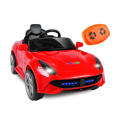 Kids Electric Ride On Car with Parental Remote Control Early Education Music Car Lights Connection Sound Button 3 Speeds 