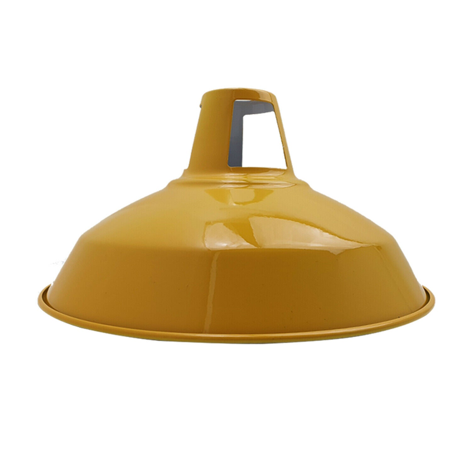 Modern Metal Barn Slotted Lamp Shade Yellow ~ 1993