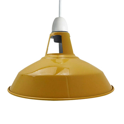 Modern Metal Barn Slotted Lamp Shade Yellow ~ 1993 