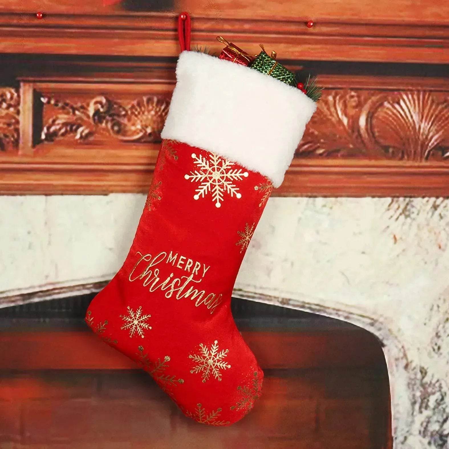 Christmas Decorative Stockings Embroidery Candy 