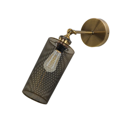 Modern Metal Drum Cage Yellow Brass Wall Light ~1525 