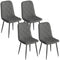 Dining Chairs Set of 4, Upholstered Dining Room Chairs with Steel Legs, Modern Kitchen Chair for Dining Room, Grey