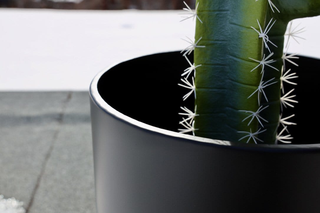 Ceza - Brass Modern Plant Stand With Black Planter 