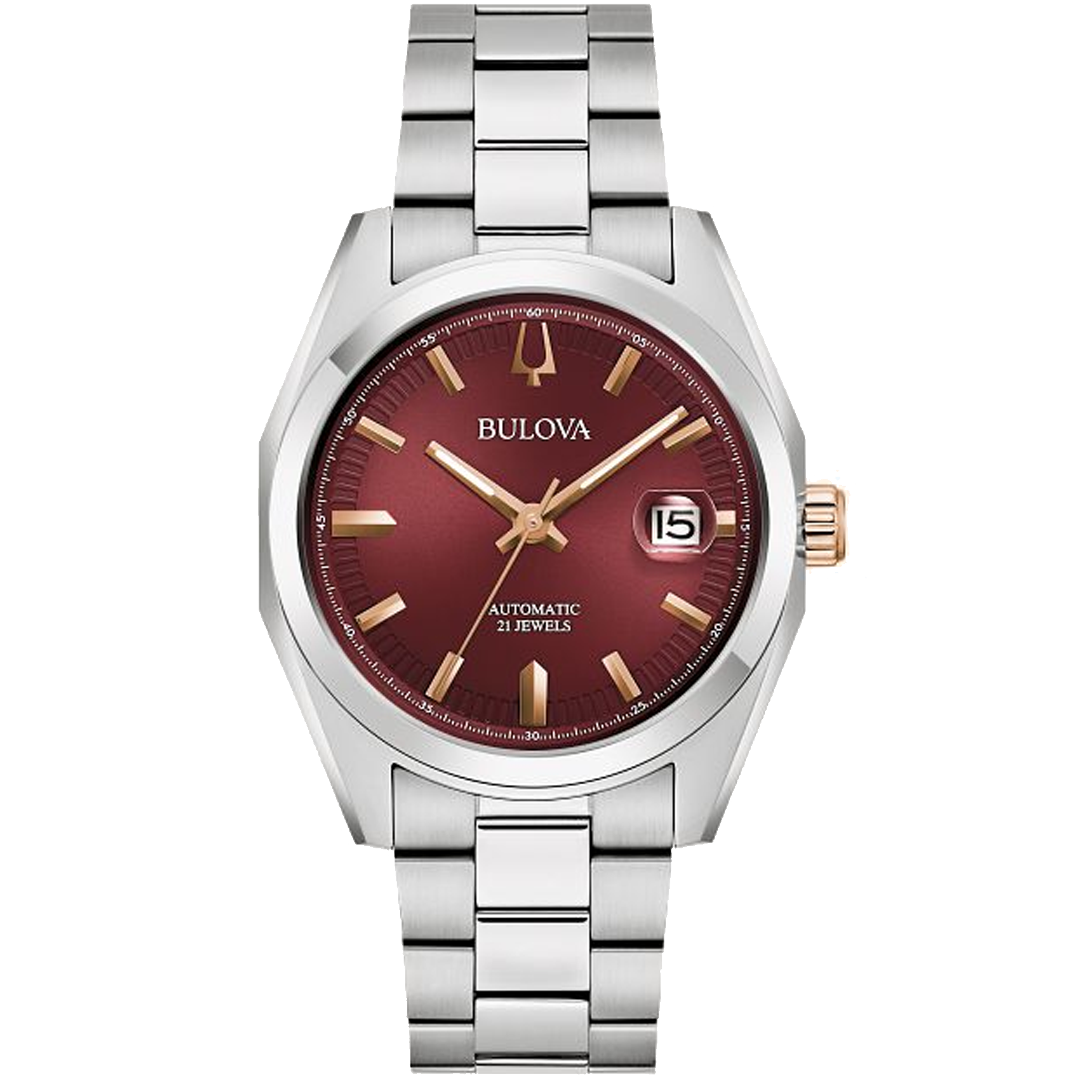 BULOVA Surveyor Automatic Burgundy Dial Stainless Steel | 98B422 