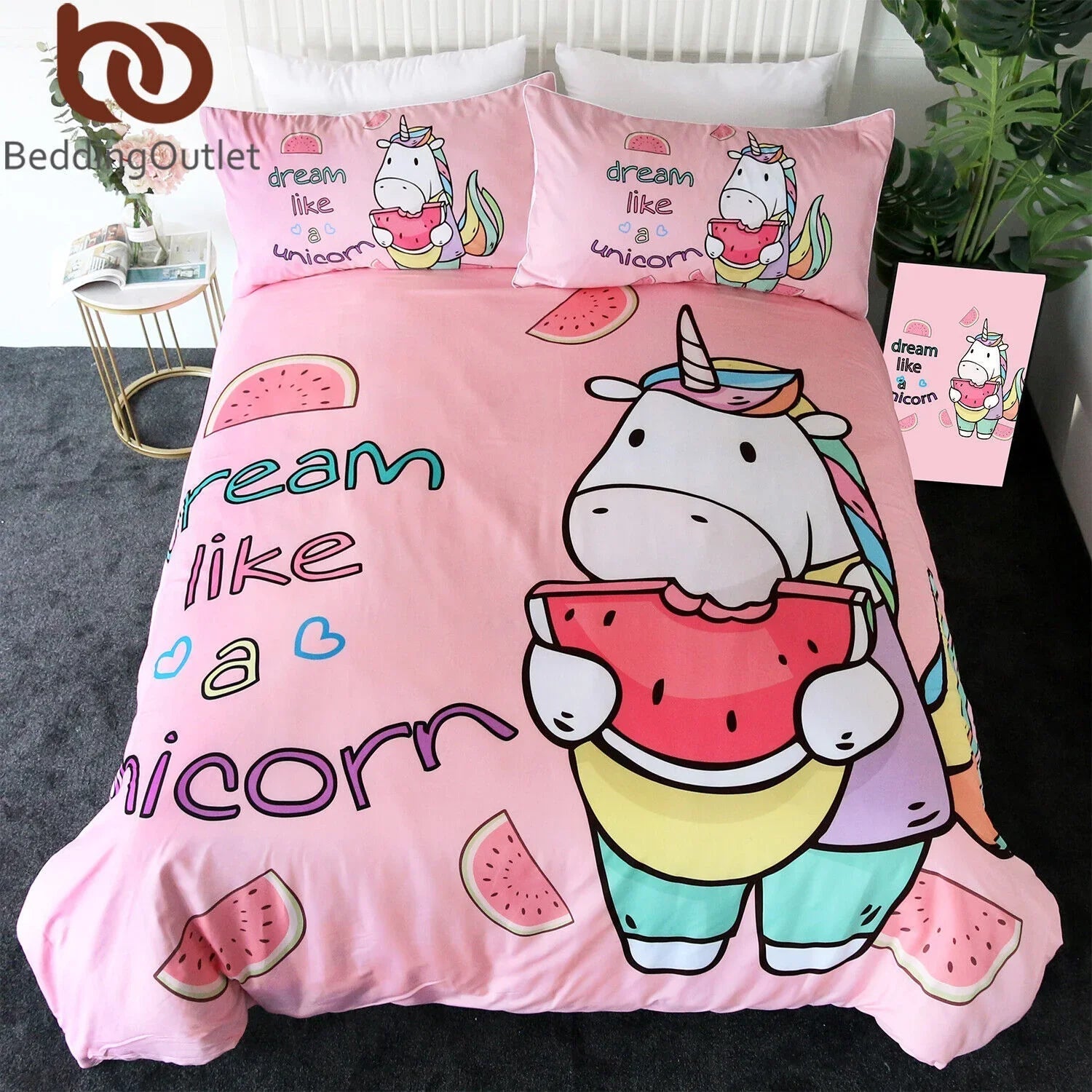 3pieces Watermelon Duvet Cover Set For Comforter Bedding Queen Size 