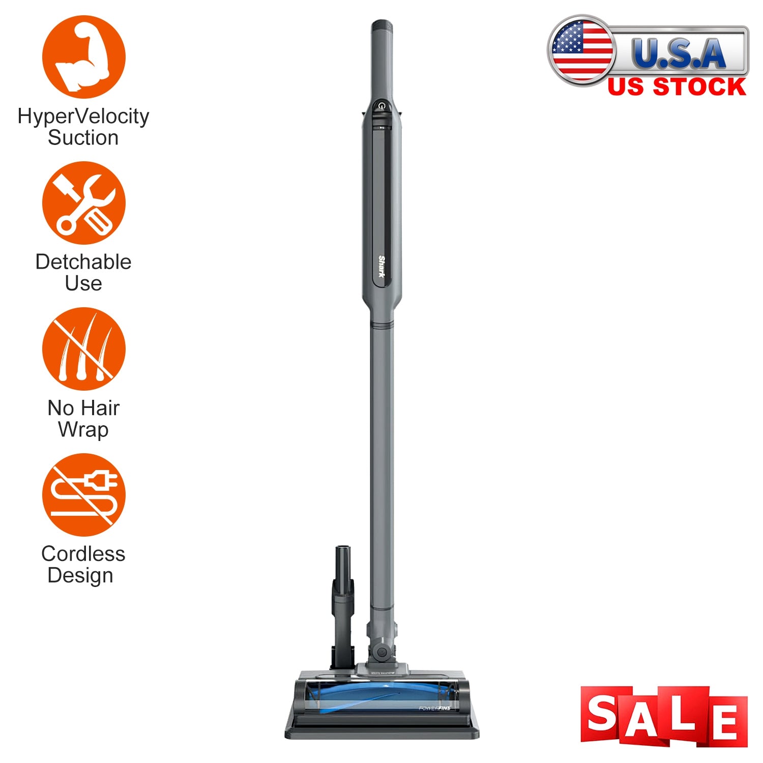 Shark WS642 WANDVAC System Lightweight Cordless Handheld Stick Vacuum With Charging Dock PowerFins Self Cleaning Brushroll Duster Crevice Tool Pet Mul 