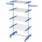 HOMCOM Garment Drying Rack Stainless Steel Folding Clothes Hanging Rack with Side Wings Castors for Indoor Outdoor Blue