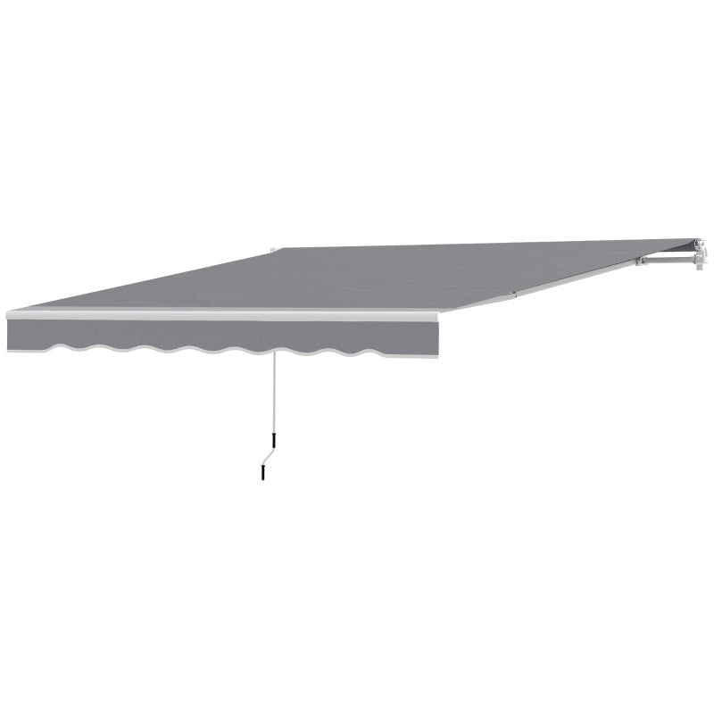 8' x 7' Retractable Awning, Patio Awnings, Sunshade Shelter with 280 g/m² UV & Water-Resistant Fabric, Dark Grey