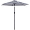 Outsunny Patio Sun Umbrella, Outdoor Parasol with 6 Ribs, Blue Stripes