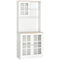 HOMCOM Kitchen Buffet with Hutch Storage Pantry Cabinets Open Shelves Large Countertop White