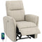 Power Recliner Chair, Fabric Upholstered Recliner Chair with USB Ports, Footrest, Beige