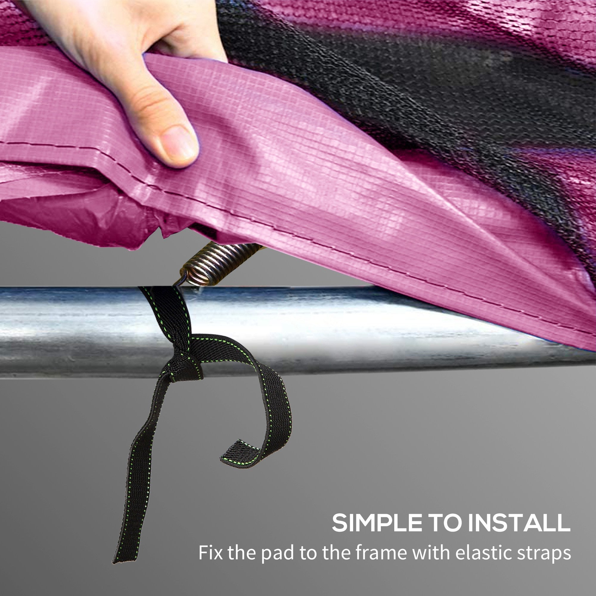 Soozier Trampoline Safety Upgrade: 12FT Edge Protection Spring Cover Pad, Waterproof Tear-Resistant, No Pole Holes, Pink 