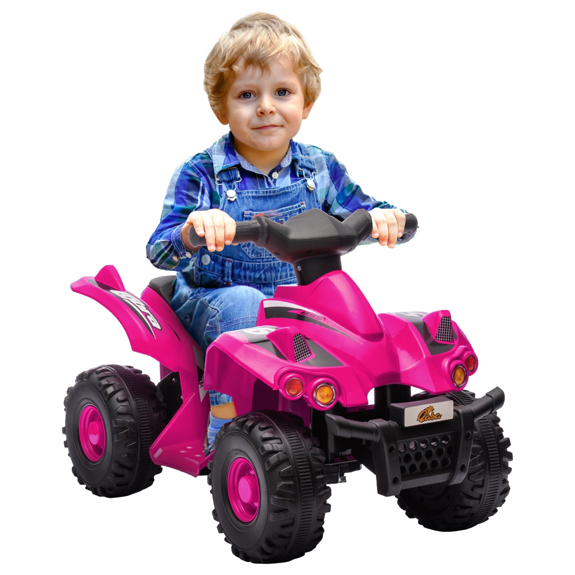 Qaba 6V Kids ATV Quad w/ Music, Forward, for 2-6 Years, Pink 