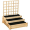 Outsunny Wooden Elevated Garden Bed with Trellis - 3 Tier Planter Box for Climbing Plants, Outdoor Use, Natural Finish