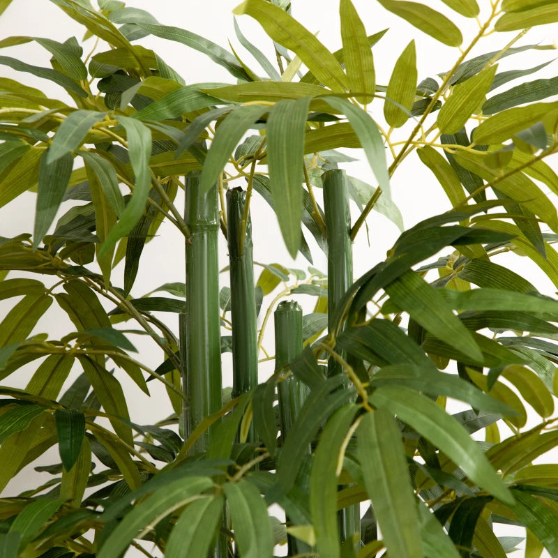 Set of 2 6 FT Artificial Tree Bamboo Tree Fake Plants in Pot for Home Office Living Room Decor, Green
