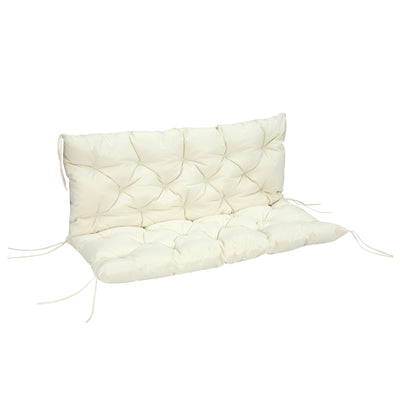 Outsunny Outdoor 2 Seater Bench Cushion 4.7 Inch Thick with Backrest Non Slip Patio Soft Pad Beige 