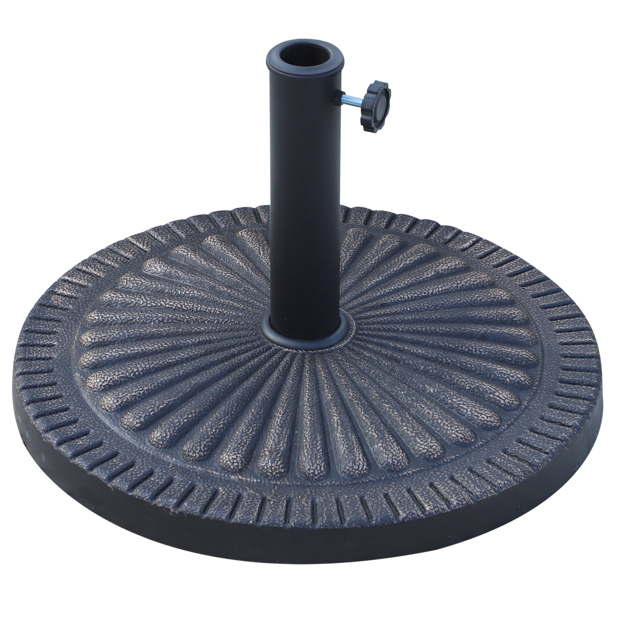 Outsunny Umbrella Base: 31lb 19" Round Decorative Resin Parasol Stand for Outdoor Patio & Backyard, Bronze 