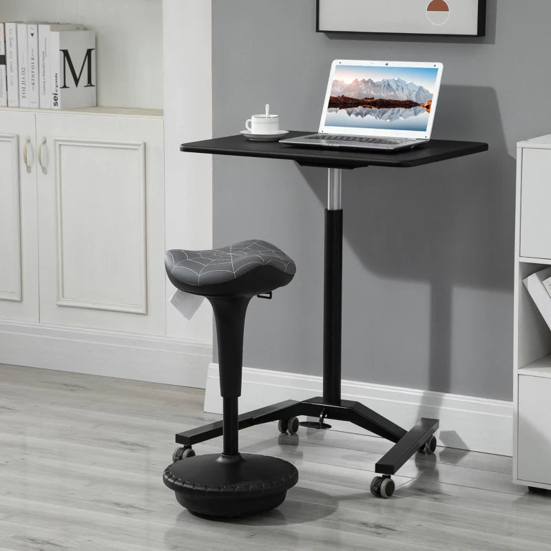Backless Wobble Stool Chair, Standing Desk Chair, Adjustable Learning Stool for Office Desks, with Rocking Motion, Grey