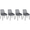 HOMCOM Set of 4 Dining Chairs PU Leather Modern Kitchen Seating Metal Legs for Dining Room Living Room Black