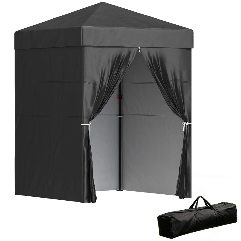 5 x 5 ft Compact Pop Up Canopy Tent, UPF 50+ Changing Room, Portable Instant Privacy Canopy with Mesh Window, Black