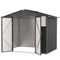 Outsunny 8' x 6' Outdoor Storage Shed, Metal Garden Shed with 2 Windows, 4 Vents, Lockable Doors and Gloves, Dark Grey
