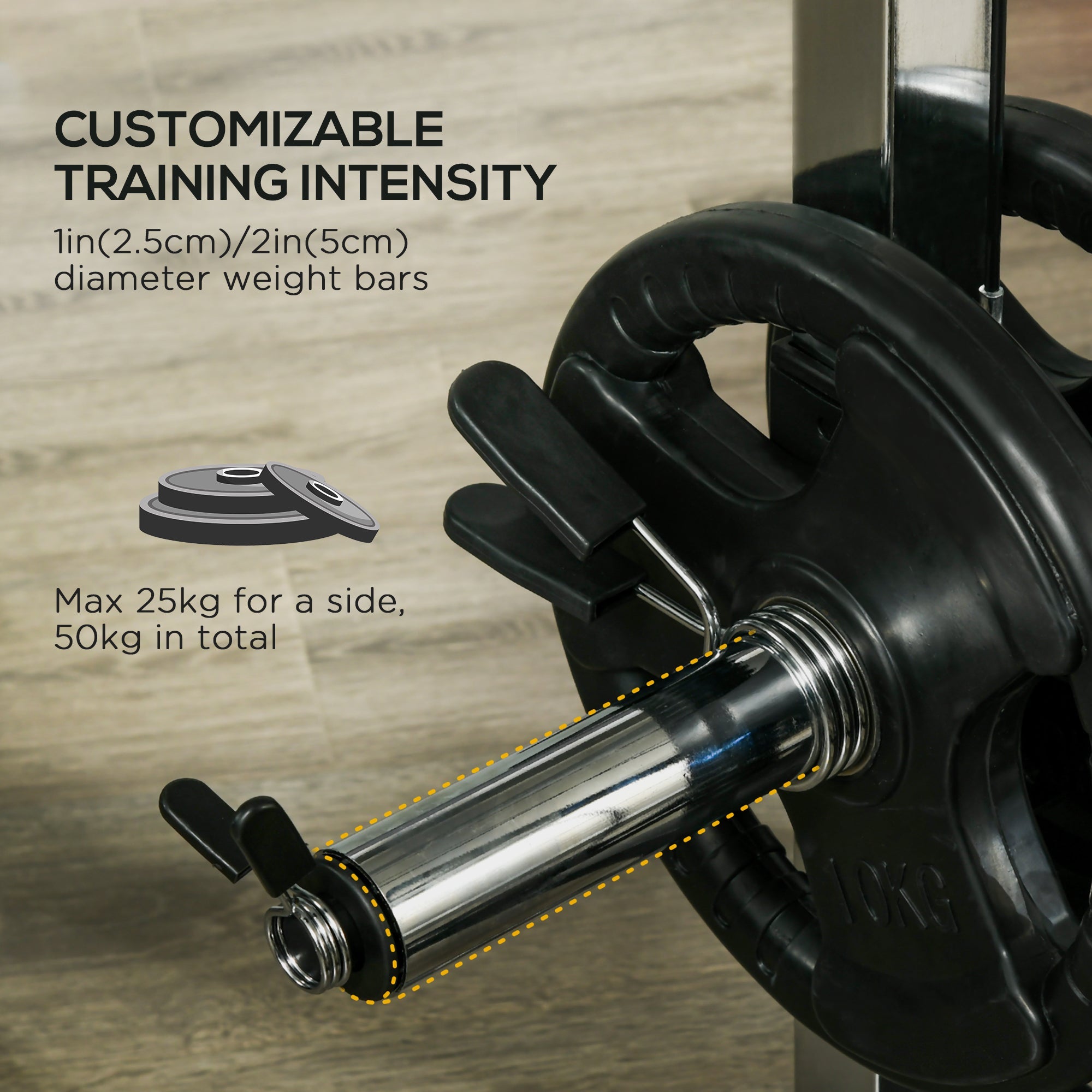 Soozier Complete Power Cage with 15-Level Squat Rack, Cable Pulley, Pull & Push-up Stand for Strength Training 