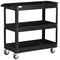 DURHAND 3 Tier Tool Cart Rolling with Wheels 330 LBS Heavy Duty Utility Steel Service Cart for Garage Black
