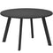 Round Outdoor Side Table, Patio Coffee Table with Metal Frame and Non-Slip Foot Pads, Black