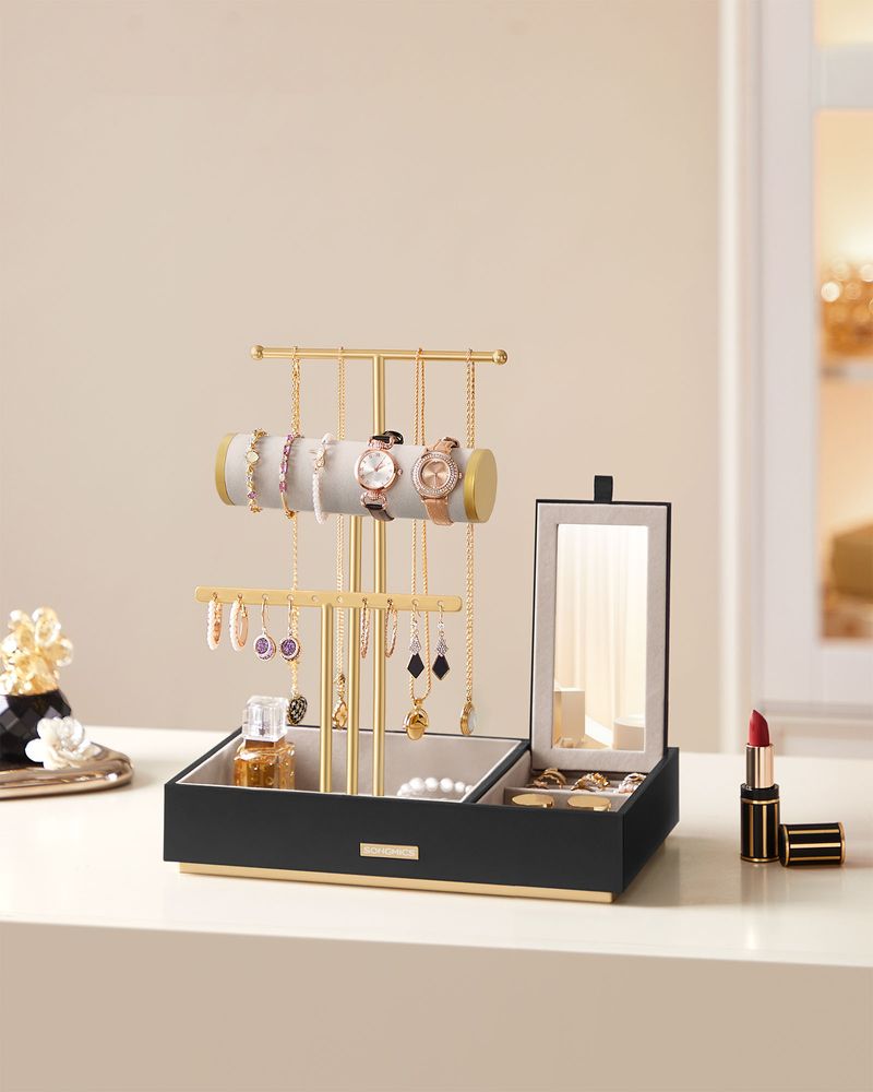 SONGMICS Jewelry Holder with Necklace Earring Bracelet Holder 