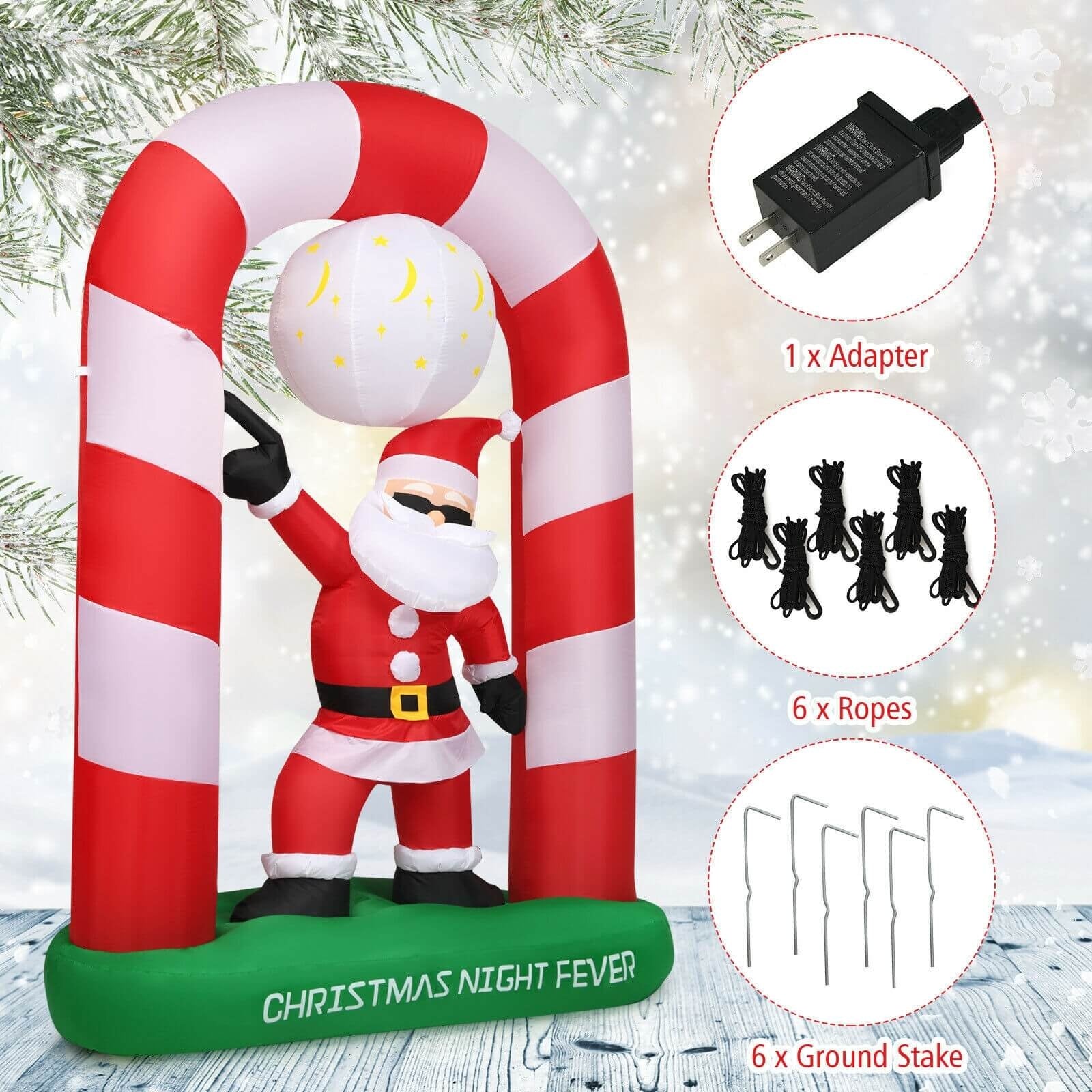 7.5 Feet Inflatable Christmas Lighted Santa ClausÂ 