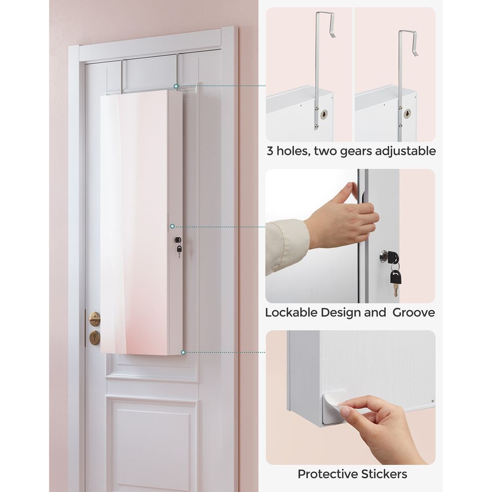 SONGMICS Jewelry Armoire Organizer with LED Lights 
