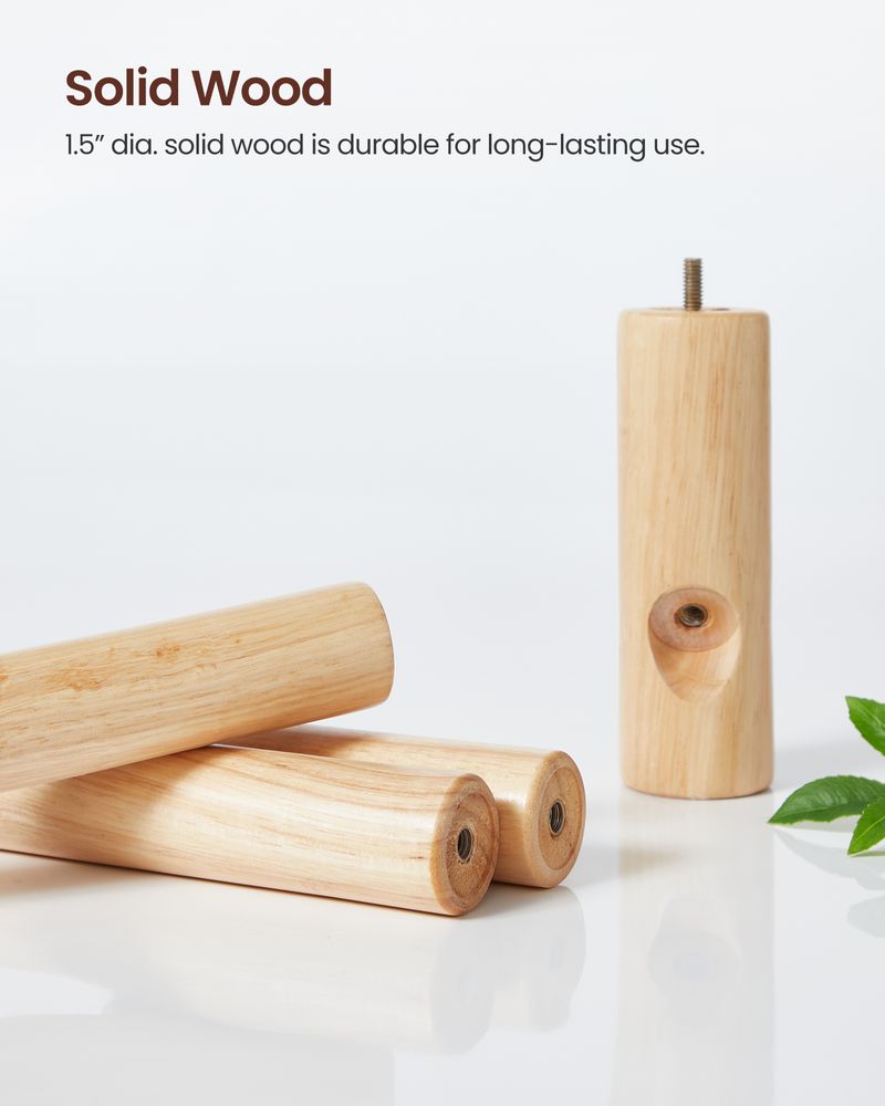 VASAGLE Solid Wood Coat Rack with 8 Hooks 