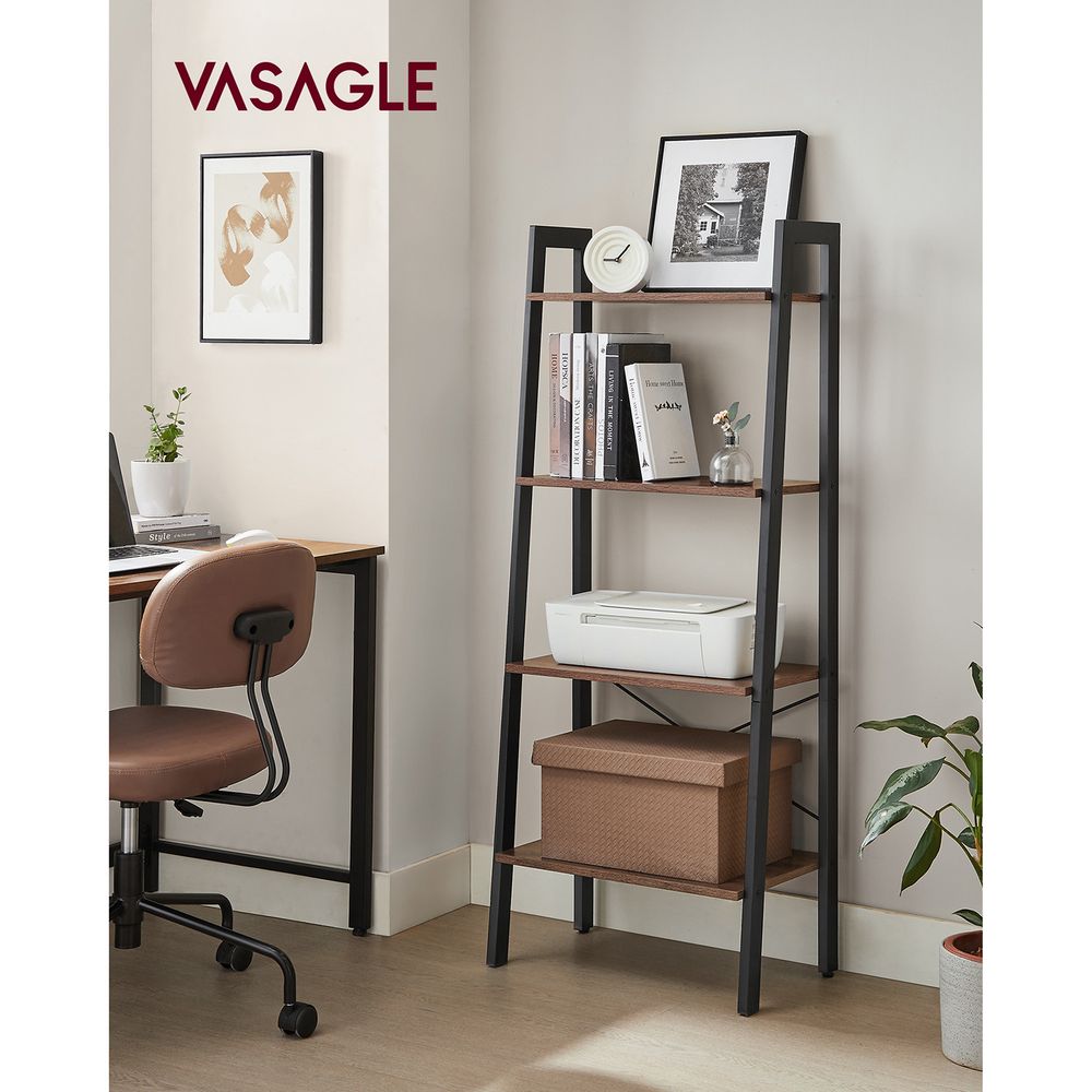 VASAGLE 4-Tier Ladder Shelf with Steel Frame 