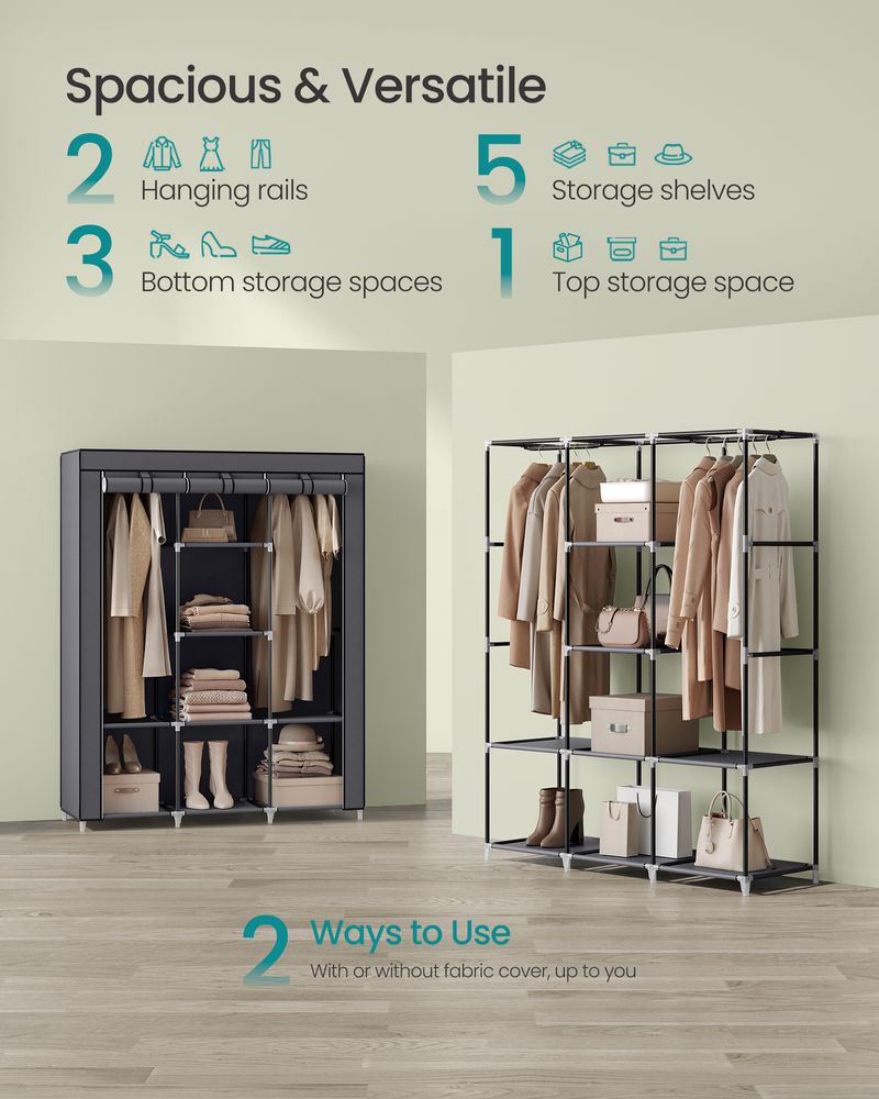 SONGMICS Portable Closet with Non-Woven Fabric Cover 