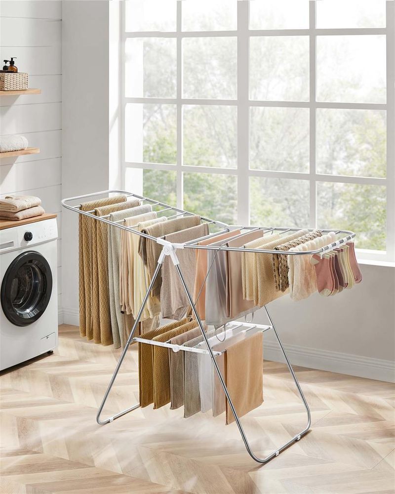 SONGMICS Clothes Drying Rack with Sock Clips 