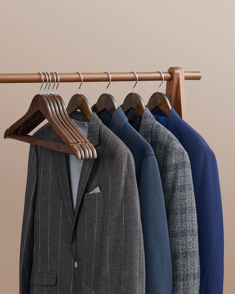 SONGMICS 20-Pack Wood Coat Hangers with Shoulder Notches 