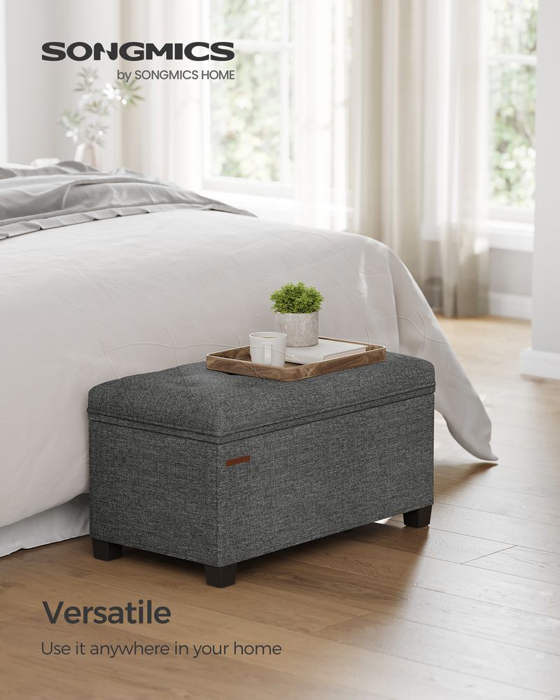 SONGMICS Storage Ottoman Bench with Legs, Load up to 660 lb 