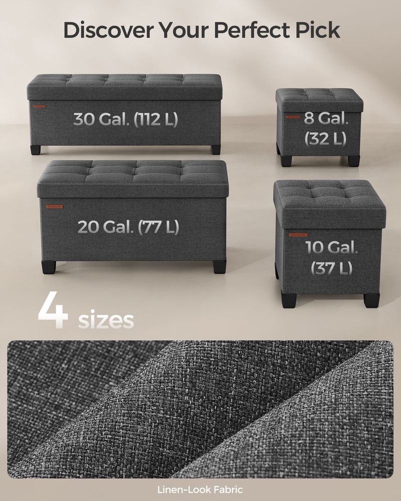SONGMICS Small Ottoman Foot Rest with Legs 