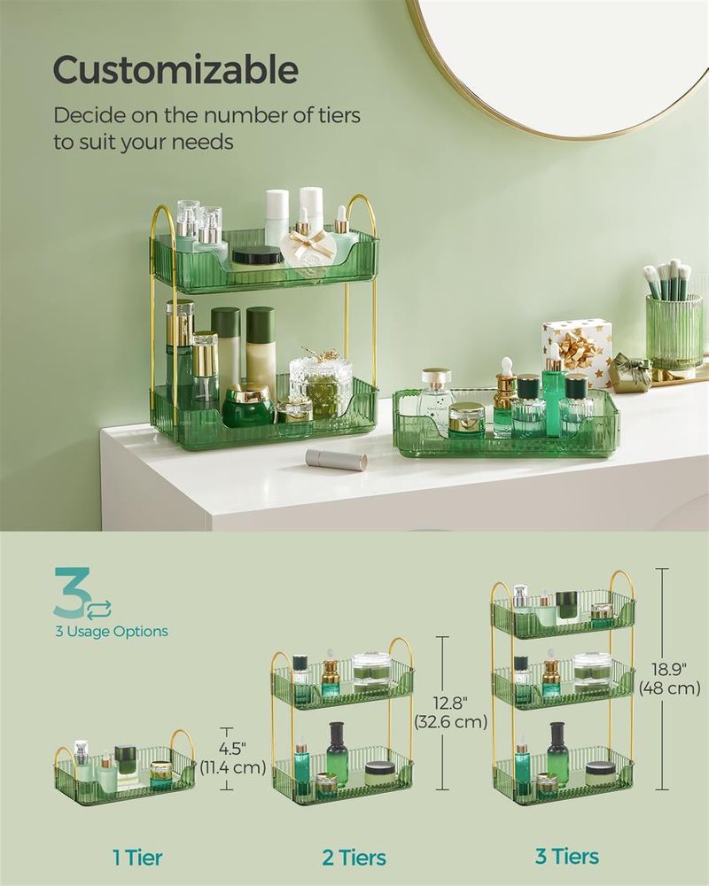 SONGMICS 3-Tier Makeup Organizer 