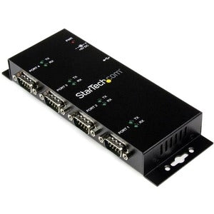 USB to Serial Adapter Hub - 4 Port - Industrial - Wall Mount - Din Rail - COM Port Retention - FTDI USB Serial 