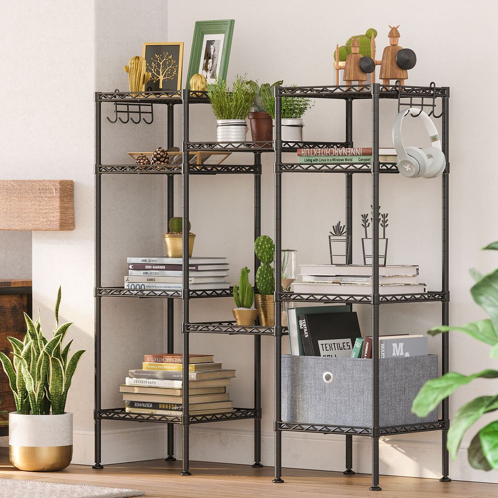 SONGMICS Bathroom Shelf with 5 PP Shelf Liners, Removable Hook 