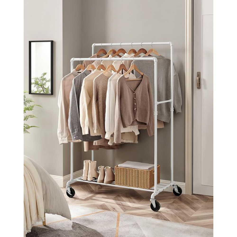 SONGMICS 39.4 Inch Clothing Rack with Storage Shelf 