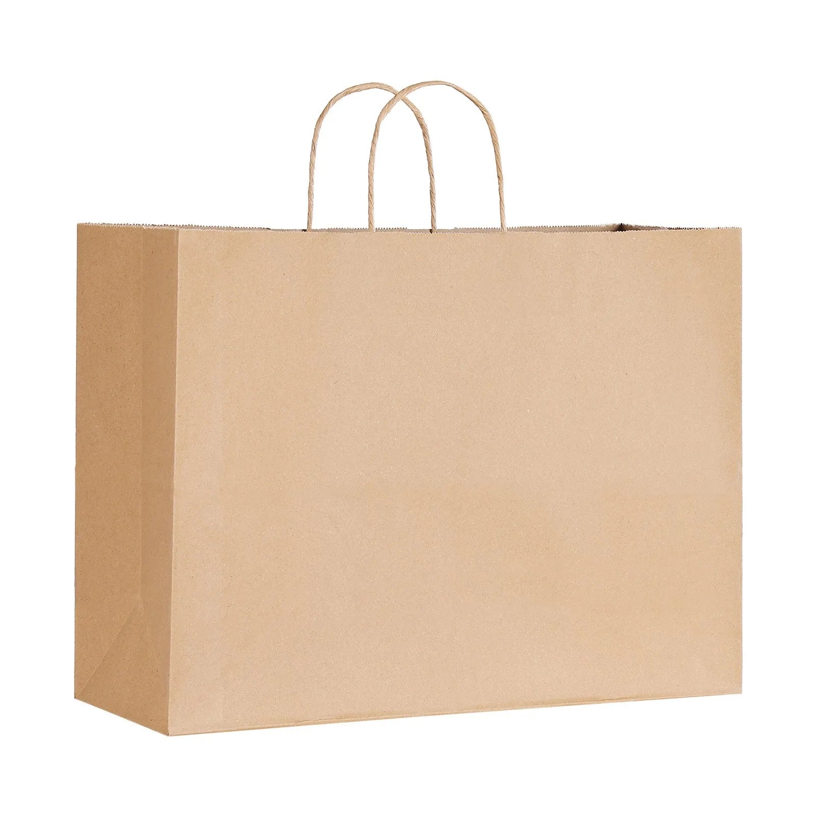 VEVOR Kraft Paper Bags with Handles – 50/100Pcs, 16 x 6 x 12 in, Large Reusable & Recycled Grocery/Party Bags – White, Brown, Black 