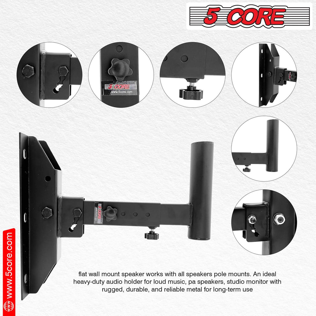 5Core Speaker Wall Mount Rotatable Angle Mounting Bracket Wall Speakers Holder