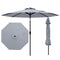 9 FT Outdoor Market Patio Table Umbrella Push Button Tilt Crank Lift-gray