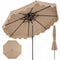 9 Feet Patio Umbrella with Push Button Tilt and Crank-Coffee