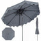 9 Feet Patio Umbrella with Push Button Tilt and Crank-Gray