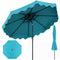 9 Feet Patio Umbrella with Push Button Tilt and Crank-Turquoise