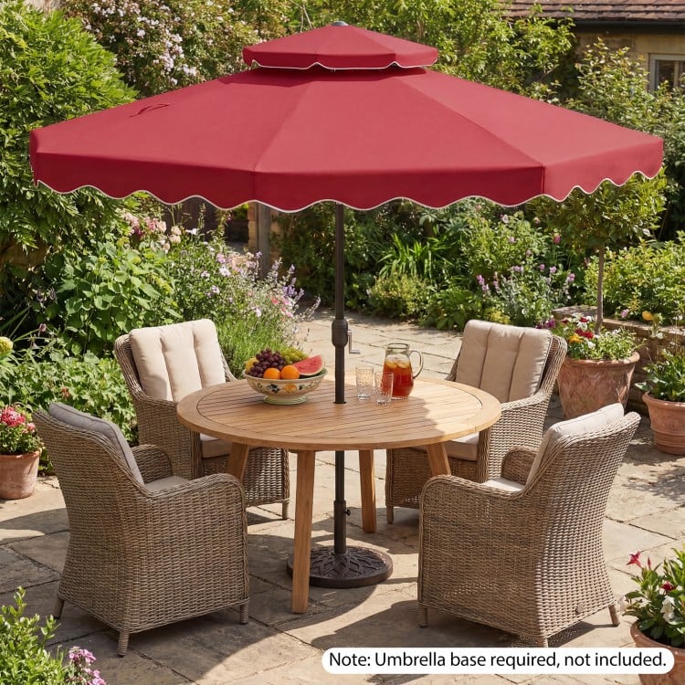 9 Feet Patio Umbrella with Push Button Tilt and Crank-Wine